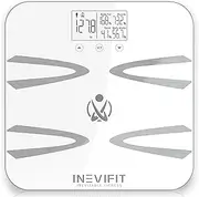 INEVIFIT Body-Analyzer Scale Highly Accurate Digital Bathroom Body Composition Analyzer Measures Weight Body Fat Water Muscle Bmi Visceral Levels & Bone Mass for 10 Users. 5-Year Warranty