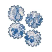 Matouk Magic Mountain 6 Round Cocktail Napkins, Set of 4