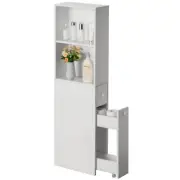 Narrow & Slim Bathroom Storage Cabinet with Storage Drawer & Adjustable Shelf