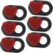 POPETPOP 6pcs Heart-Shaped Slide Webcam Privacy Cover for Laptop Phone Tablet Easy to Use Camera Lens Protector Stylish Design for Enhanced Privacy and Security