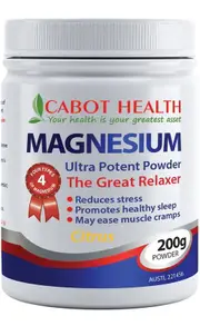 Cabot Health Magnesium Ultra Potent Powder | 200g / Citrus