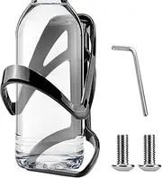 Cycling Water Bottle Holder, Bike Drink Cage, 3.19 x 3.5 inches Lightweight Bottles Mount, Secure Grip Fastening, Black Frame Fit for Road, Mountain, Electric Bikes, Wheelchair
