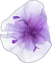[ROMISBABA] Fascinator Hat with Veil for Women Elegant Wedding Party Headband Vintage Style Headpiece Lightweight Unique Design for Special Occasions Present for Friends Purple