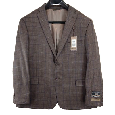 Prontomoda Men 50R Multi Brown LambWool Sport Coat Blazer Designed Italy NWT