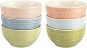 STAUB Ceramique Macaron Bowls, 400 ml, Cereal Bowls, Serving Bowls, Dessert Bowls, Mixed Colours, Ceramic, 12 cm, Set of 6