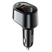 ESSAGER F755 120W 3-Port USB PD Car Charger Adapter USB-A+Type-C+85W Expansion Port Support QC3.0 PD3.0 AFC FCP PPS Fast