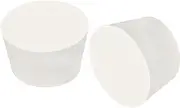uxcell Tapered Shaped Solid Rubber Stoppers 46mm to 56mm, 2 Pcs Lab Rubber Plugs for Sealing, Test Tubes, Flasks, White