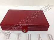 Pottery Barn Red Leather Case Bridge Deck Card Game Set Toys Christmas Gift