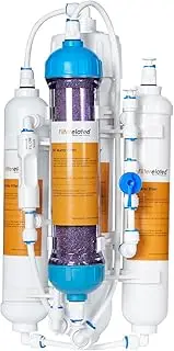 Filterelated 4-Stage Aquarium Reverse Osmosis System with Flushing Valve Portable RO+DI deionized Water Filtration,Colour Changing DI Filter,100GPD (4-Stage 100GPD)