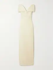 [Brandon Maxwell] Brandon Maxwell - Layla Off-the-shoulder Tweed Gown - Off-white - US12 US 12 Off-white