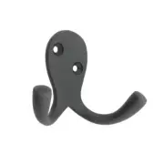 Zenith 30mm Matte Black Double Robe Hook