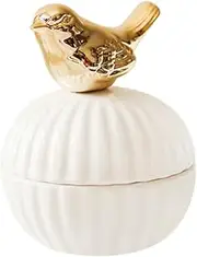 VALICLUD Elegant Ceramic Jewelry Storage Box Small Trinket Case for Earrings Rings Home Decor Bird Style