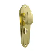 1070P Door Knob Elwood Art Deco Privacy Pair Polished Brass H200xW63xP