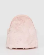 Pink Fluffy Mini Backpack