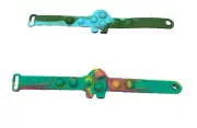2 Push Pop Bracelet Bubble Pop Fidget Toy Sensory Wrist Band Rich It Fidget For