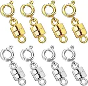 OHINGLT Strong Magnetic Necklace Clasps and Closures,Gold and Silver Plated Jewelry Clasps Converters for Bracelet Necklaces Chain