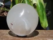 Large Polished Selenite Crystal Sphere Stunning Natural Glow 511 grams