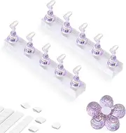 Etercycle Nail Stand Acrylic Nail Art Display Stand Practice Nail Holder for Painting Nails Magnetic Practice Stands with Reusable Putty(Purple)