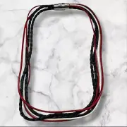 Braided Leather Multicolor Necklace With Magnetic Clasp Unisex