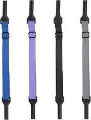 [uxcell] 4pcs Glasses Strap No Tail Eyeglasses Strap Holders Around Neck Adjustable Spandex Sunglasses Straps Cords Eyewear String Lanyard Retainer for Men Women Children, 4 Colors
