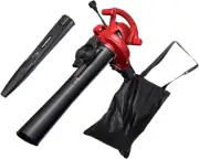 Compact Red Electric Blower Vacuum Mulcher: 240 MPH & 380 CFM for Fast Results