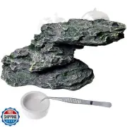 PINVNBY Basking Platform for Turtles Tortoise Dock Resin Resting Rock Reptile