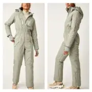 FP MOVEMENT x Free People All Prepped Ski Suit Snowsuit Greyed Olive XS NWT