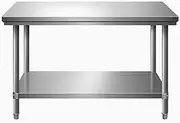 GUAWJRZDP Stainless Steel Work Table, Steel Prep Table, Kitchen Prep Table, Food Prep Worktable, 2-Tiers Heavy Duty Prep Worktable, for Commercial Home Restaurant(L100xW50cm/39.3x19.6in)