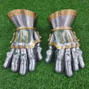 Full Finger Gauntlets LARP Armor Medieval Gloves Halloween Mild Steel Gauntlets