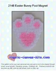 Easter Bunny Foot Magnet-Plastic Canvas Pattern/Kit