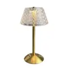 Crystal Table Lamp Metal Base Rechargeable Touch Bedside Lamp (Plaid Crystal) Ho