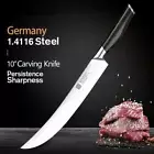 Carving Knife Fork Set German Stainless Steel Wood Handle Chef Beef Slicing 10"
