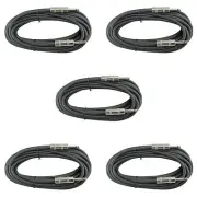 5 PACK LOT 18 gauge 1/4 to 1/4 inch PA DJ monitor speaker cables cord 25 ft foot