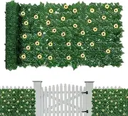 Artificial Ivy Privacy Fence,1x3m Faux Privacy Plant Vine Hedge Fence | Fake Hedge with 96 Sunflowers, Plant Vine Decorative Gate Covering for Outdoor Indoor Patio