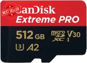 512GB Extreme PRO Microsdxc Card + SD Adapter + Rescuepro Deluxe, up to 200Mb/S,