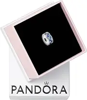 [PANDORA] Jewelry Blue Pave Clip Crystal and Cubic Zirconia Charm in Sterling Silver