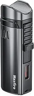 Butane Torch Lighters with Punch Triple Jet Flame Windproof Adjustable Flame Lighter (Sold Without Gas)