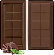 Chocolate Bar Mold,Bonlaer 2 Pcs Stuffed Chocolate Bar Molds Silicone Shapes,DIY Deep Chocolate Candy Kitchen Baking Moulds,10 Grids