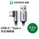 【綠聯】 USB-A to Type C充電線｜0.5~3公尺｜金屬編織L型｜電競專用版｜Type A傳輸線｜快充線