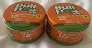 Lot Of 2 Bullfrog Citronella Candles (Outdoor Use) 10 Oz Ea Lasts 10 Hours/ Can
