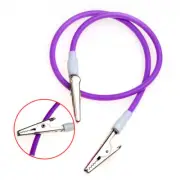 Dental Silicone Chain Napkin Holder Bib Metal Clip Silicone Cord Flexible Purple
