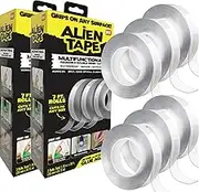 Alien Tape Nano Tape Double Sided Multipurpose Removable Tape Adhesive Transparent Grip Mounting Tape Strong Sticky for Carpet Photo Frame Poster Décor– 6 Pcs Clear ALIENTAPE