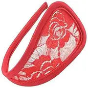 [SPHTOEO] Women's Rose C-Shape C-String Thong Mesh Underwear(Red), Red, Size