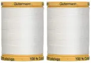 2-Pack - Gutermann Natural Cotton Thread Solids 876 Yards Each - White (800C ...