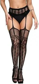 [Generic] Sheer Bras for Women Sexy Front Closure Sexy Stockings Women Lace Fishnet Transparent Fishnet Stockings Sexy Black Tights Stocking Lingerie Net Sexy Christmas Corset