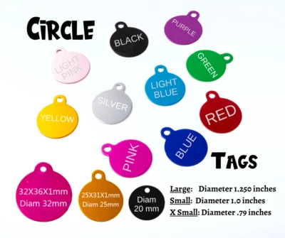 LASER ENGRAVED PERSONALIZED CIRCLE PET TAG ID DOG CAT NAME TAGS DOUBLE SIDE
