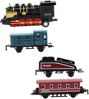 ERINGOGO 4pcs Steam Train Set Pull Back Toy Car Vehicles Mini Train Model for Boys Boys and Girls Toys Safe for Play