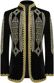 [HEYDHSDC] Men Crystal Embroidery Black Fleece Dress Blazers Peak Collar One Button Tuxedo for Wedding Dinner