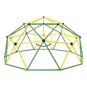 Costway Climb Playset Climbing Frame 3-4 Person Playset Metal Geometric Dome Climber Activity Center Green