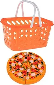 Zerodeko 1 Set Grocery Basket Pretend Play with Simulation Pizza Shopping Basket for Role Play for Supermarket Games and Development Activities